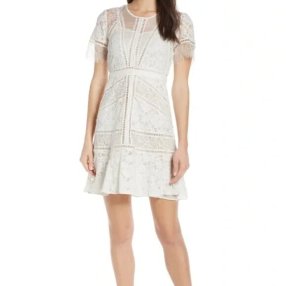 French Connection Chante White Lace dress - Picture 2 of 10